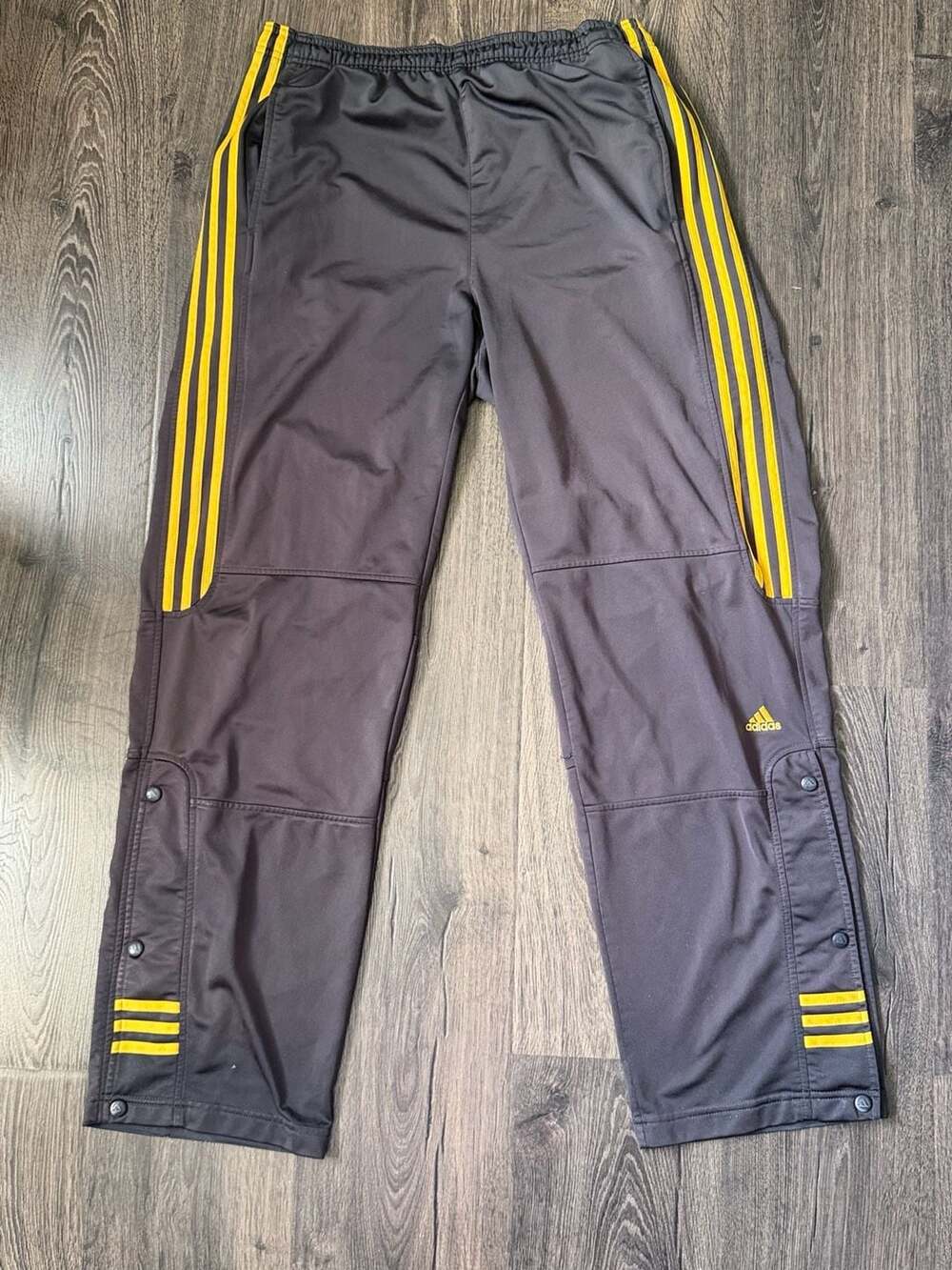 Vintage Adidas 3-Stripe Tear-Away Snap Button Track Pants